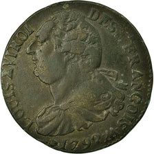 Moneta, Francja, 2 sols françois, 2 Sols, 1792, Metz, EF(40-45), Bronze