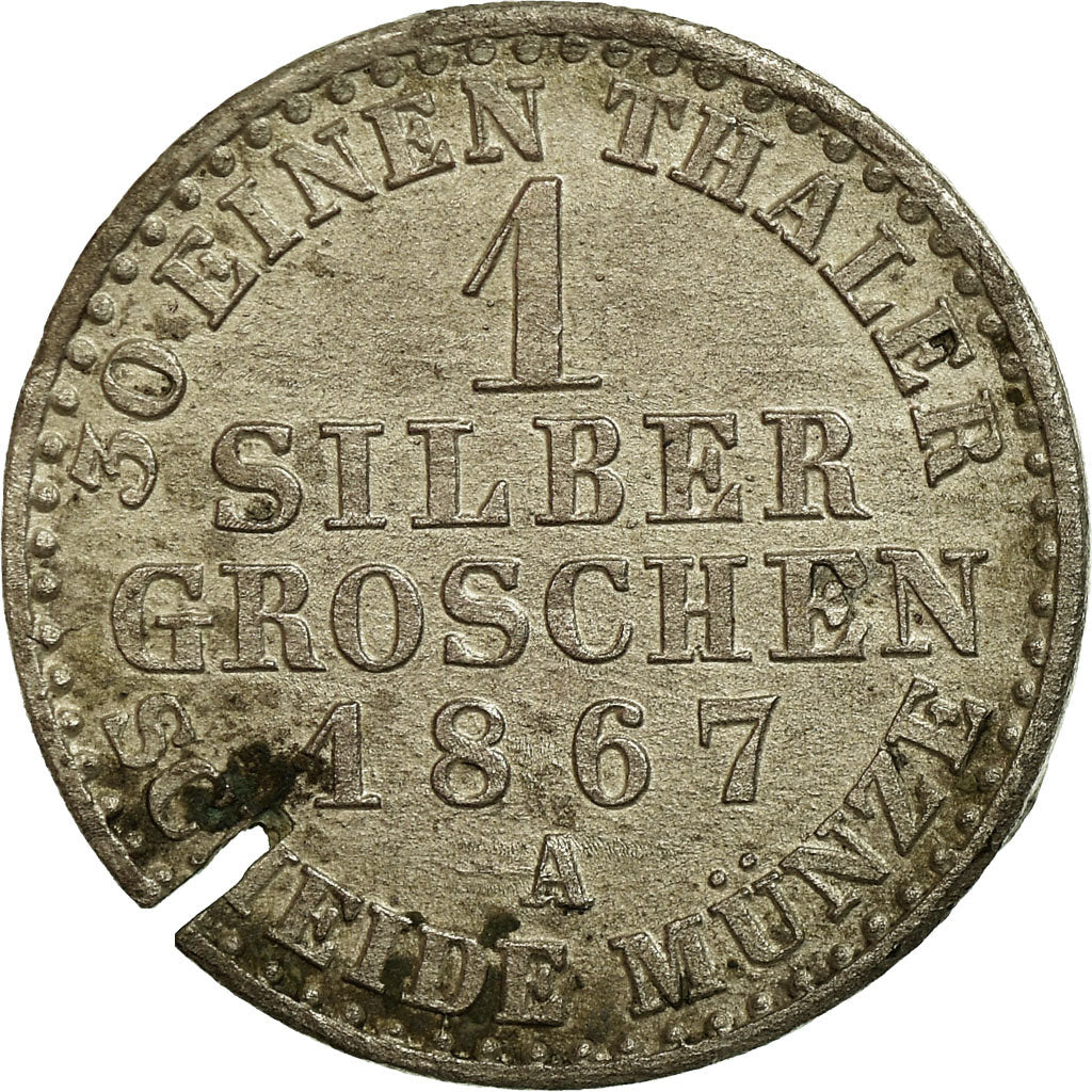 Moneta, Stati tedeschi, PRUSSIA, Wilhelm I, Groschen, 1867, Berlin, MB, Argento