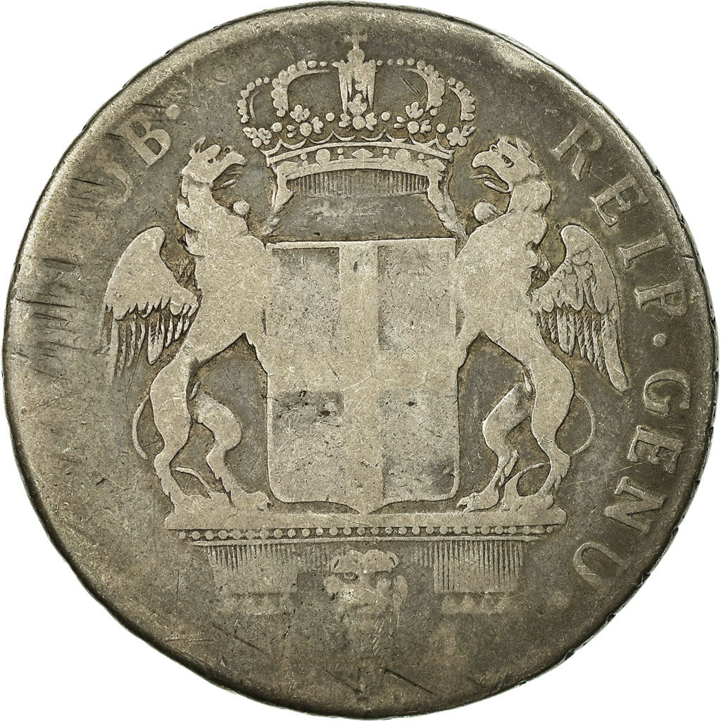 Monnaie, États italiens, GENOA, 4 Lire, 1797, Genoa, TB, Argent, KM:248