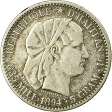 Coin, Haiti, 20 Centimes, 1894, VF(30-35), Silver, KM:45