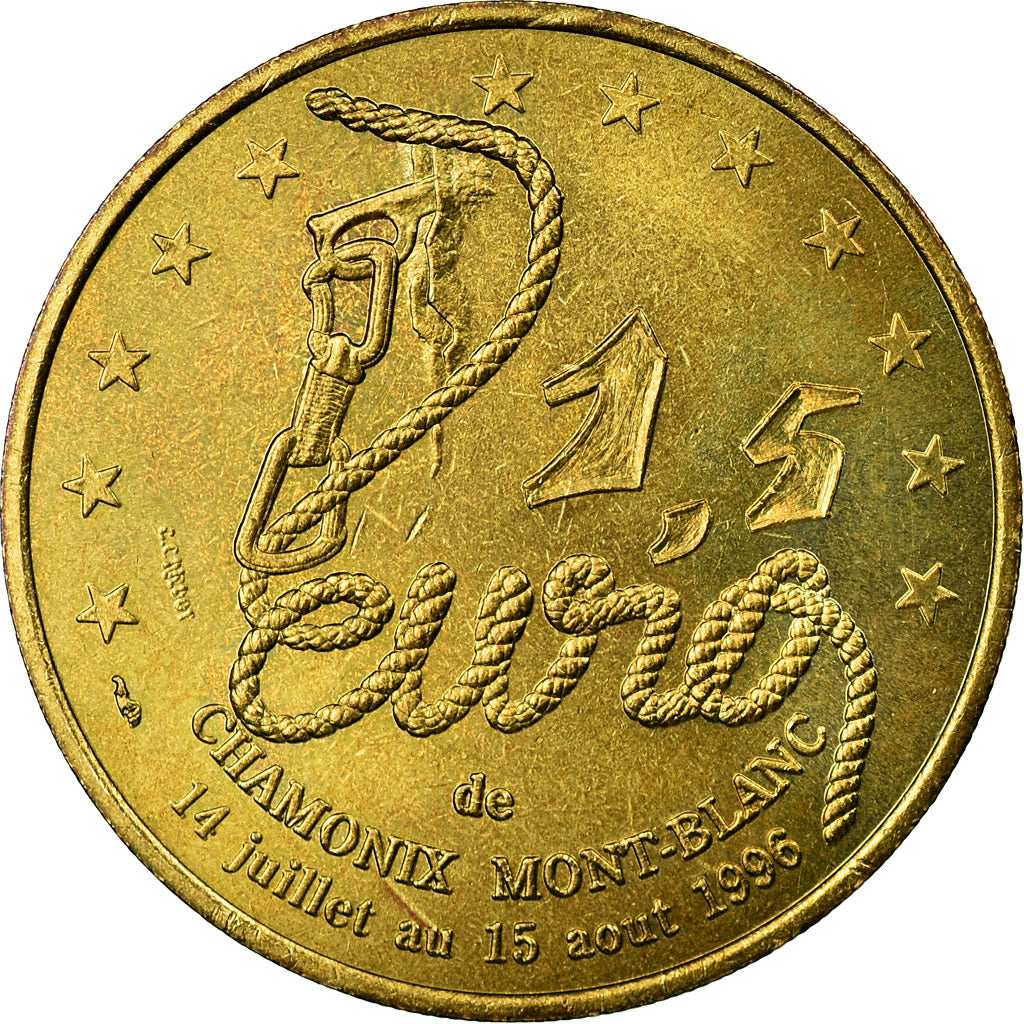 Frankrijk, 1,5 Euro, Euro des villes - Chamonix, 1996, PR, Aluminum-Bronze