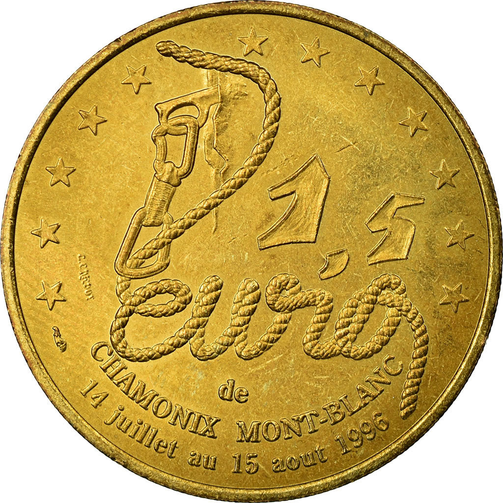 Frankrijk, 1,5 Euro, Euro des villes - Chamonix, 1996, PR, Aluminum-Bronze