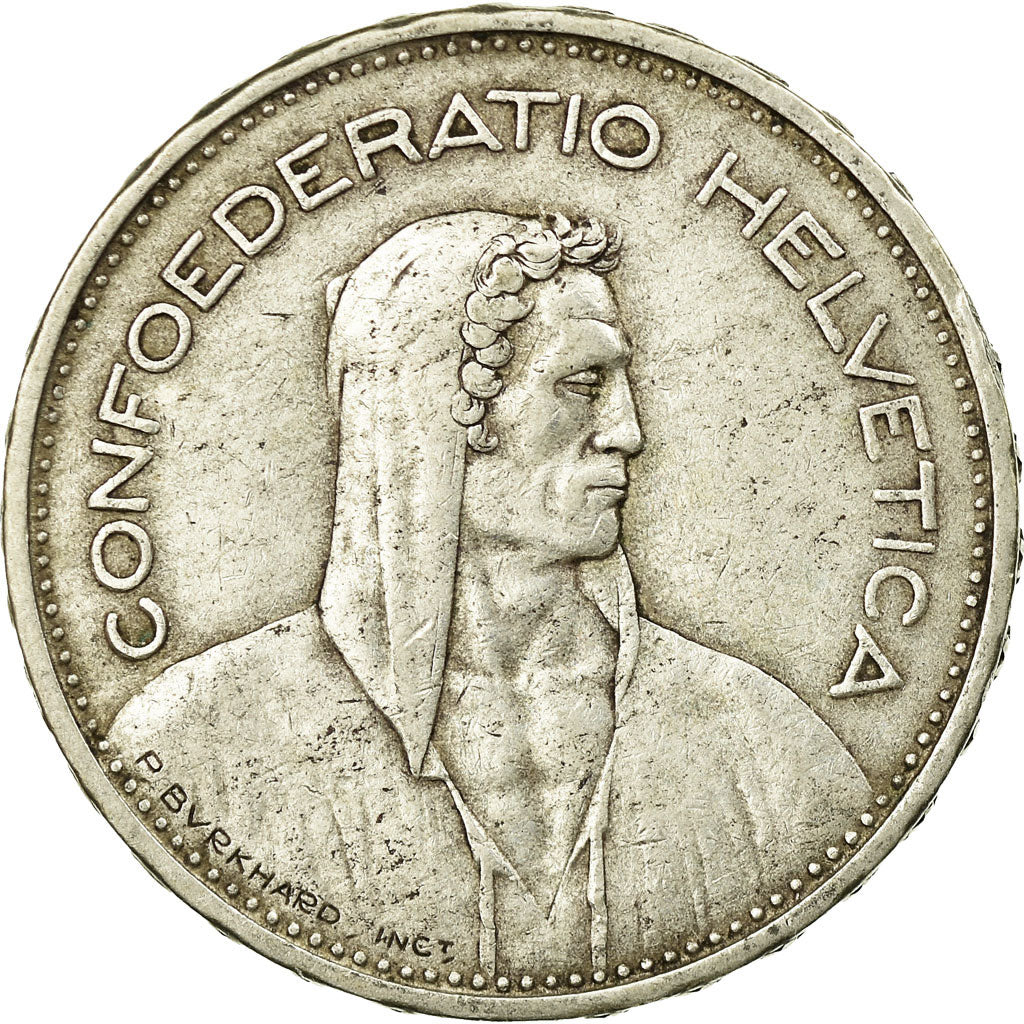 Coin, Switzerland, 5 Francs, 1933, Bern, EF(40-45), Silver, KM:40