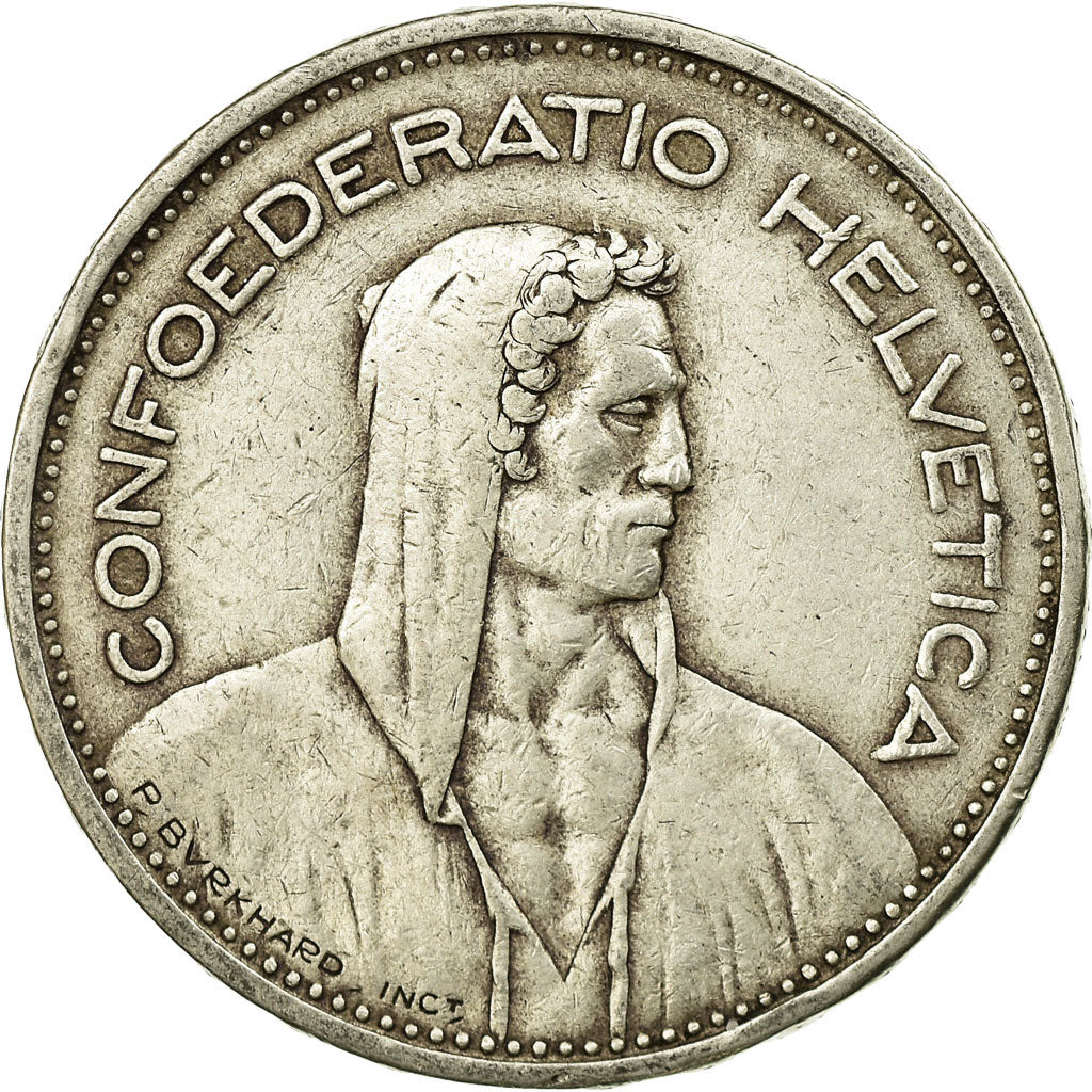 Coin, Switzerland, 5 Francs, 1937, Bern, EF(40-45), Silver, KM:40