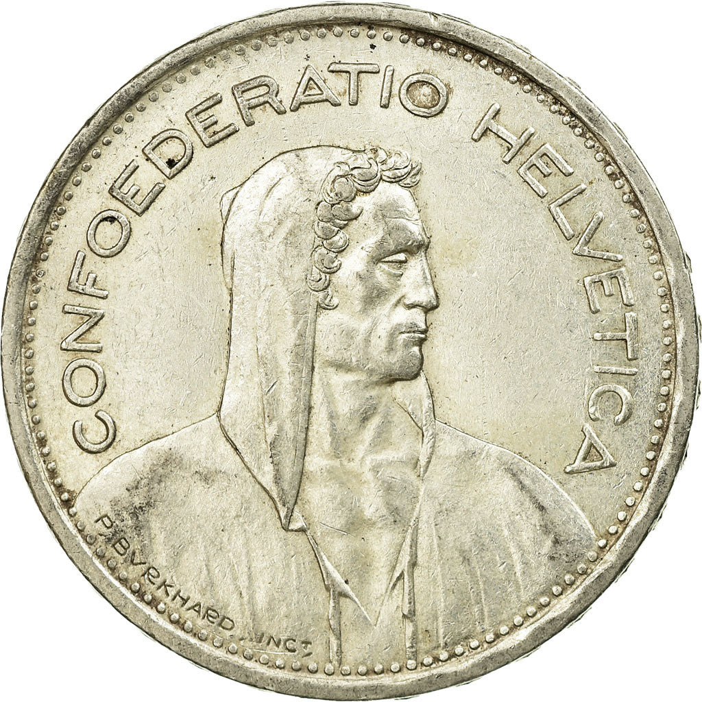 Coin, Switzerland, 5 Francs, 1954, Bern, AU(50-53), Silver, KM:40