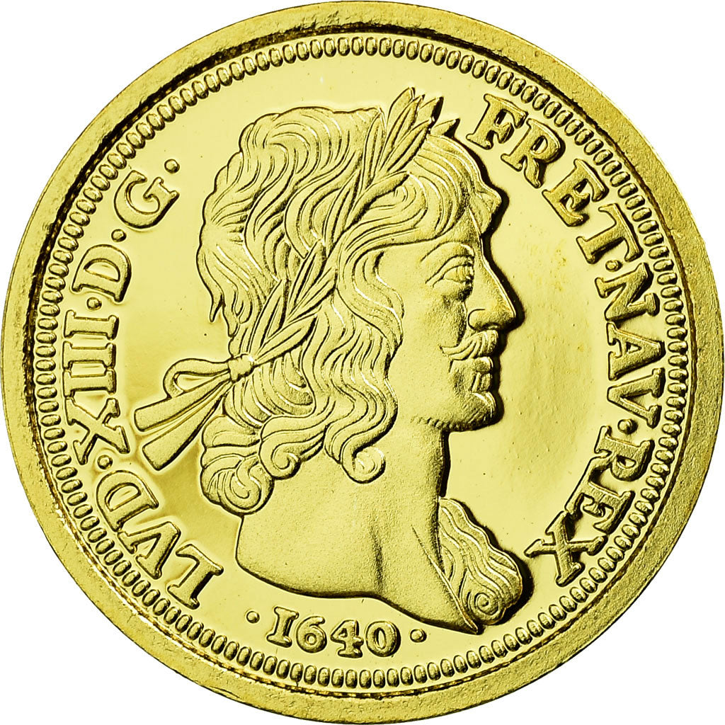 France, Medal, 10 Louis d'or au col nu de 1640, Louis XIII, History, MS(63)
