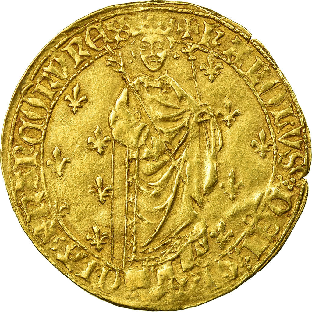 Moneda, Francia, Charles VII, Royal d'or, 1431, Tours, MBC+, Oro, Duplessy:455A