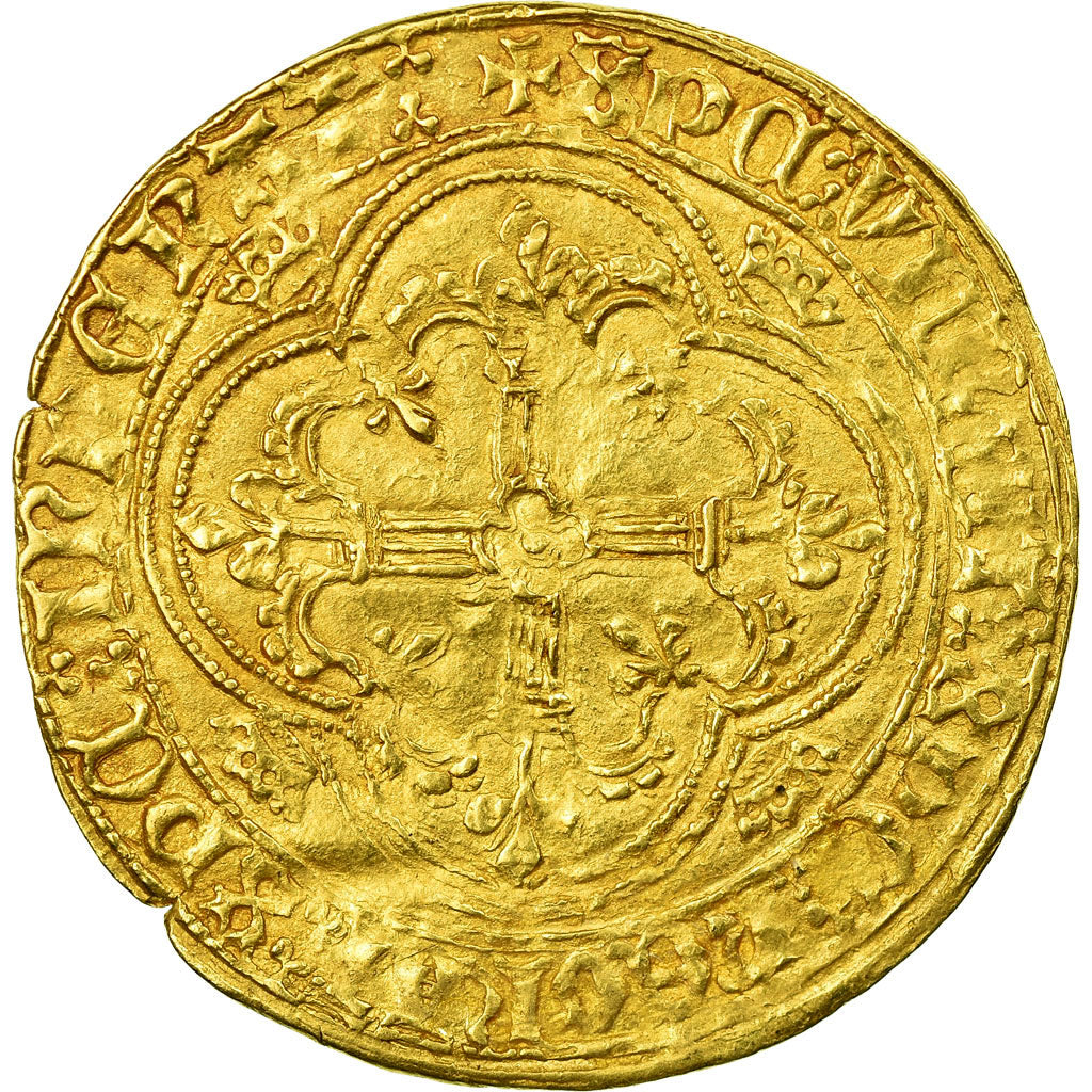 Moneda, Francia, Charles VII, Royal d'or, 1431, Tours, MBC+, Oro, Duplessy:455A