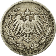 Moneta, GERMANIA - IMPERO, 1/2 Mark, 1905, Muldenhütten, MB+, Argento, KM:17