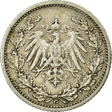 Coin, GERMANY - EMPIRE, 1/2 Mark, 1907, Karlsruhe, EF(40-45), Silver, KM:17