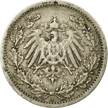 Coin, GERMANY - EMPIRE, 1/2 Mark, 1909, Berlin, VF(30-35), Silver, KM:17