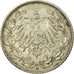 Coin, GERMANY - EMPIRE, 1/2 Mark, 1909, Munich, AU(55-58), Silver, KM:17