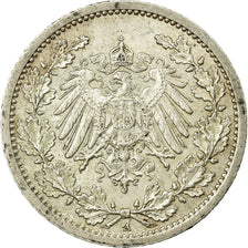 Coin, GERMANY - EMPIRE, 1/2 Mark, 1912, Berlin, AU(55-58), Silver, KM:17