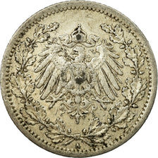 Coin, GERMANY - EMPIRE, 1/2 Mark, 1914, Berlin, EF(40-45), Silver, KM:17