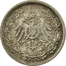 Coin, GERMANY - EMPIRE, 1/2 Mark, 1917, Berlin, AU(50-53), Silver, KM:17