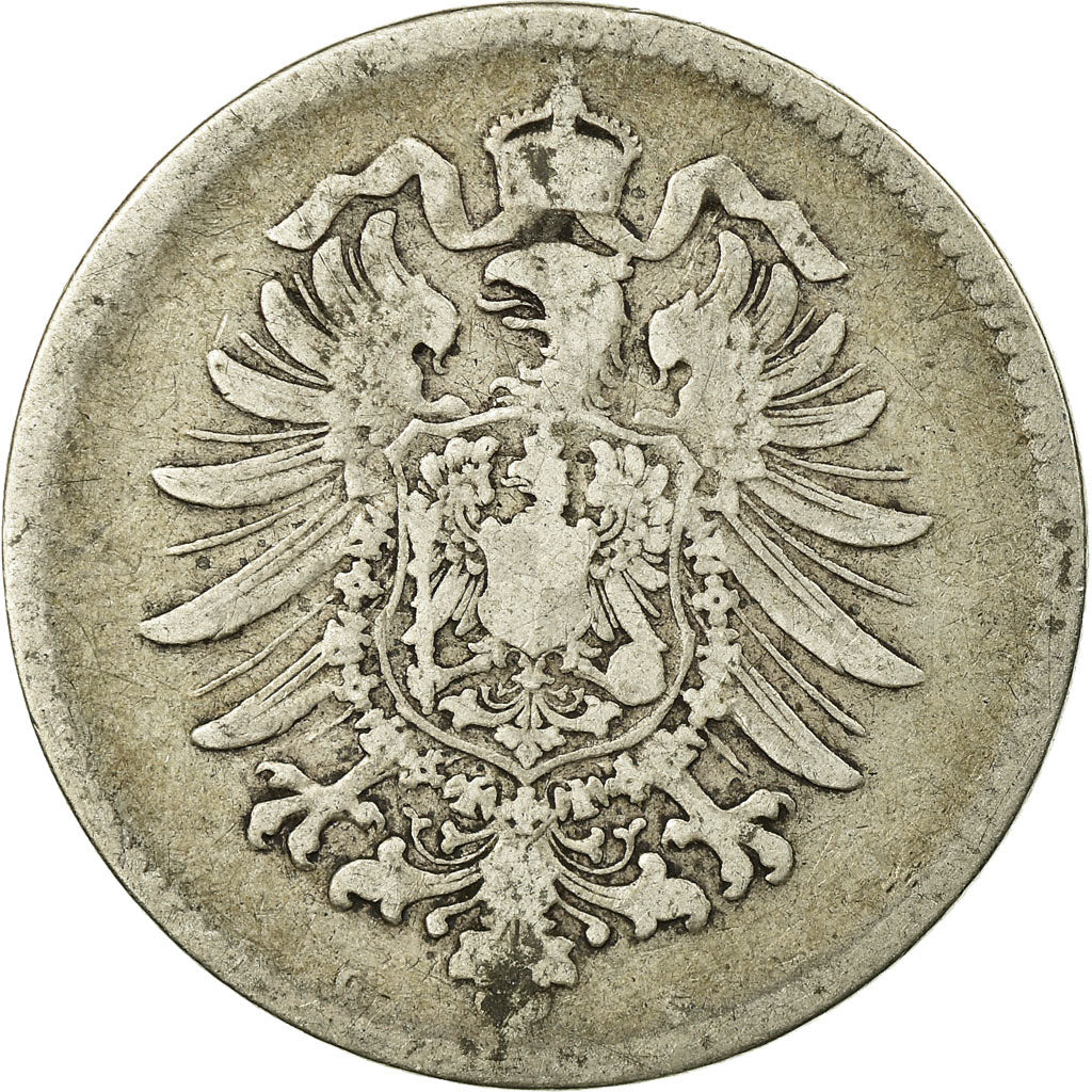 Coin, GERMANY - EMPIRE, Wilhelm I, Mark, 1875, Frankfurt, VF(20-25), Silver