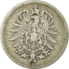Coin, GERMANY - EMPIRE, Wilhelm I, Mark, 1875, Frankfurt, VF(20-25), Silver