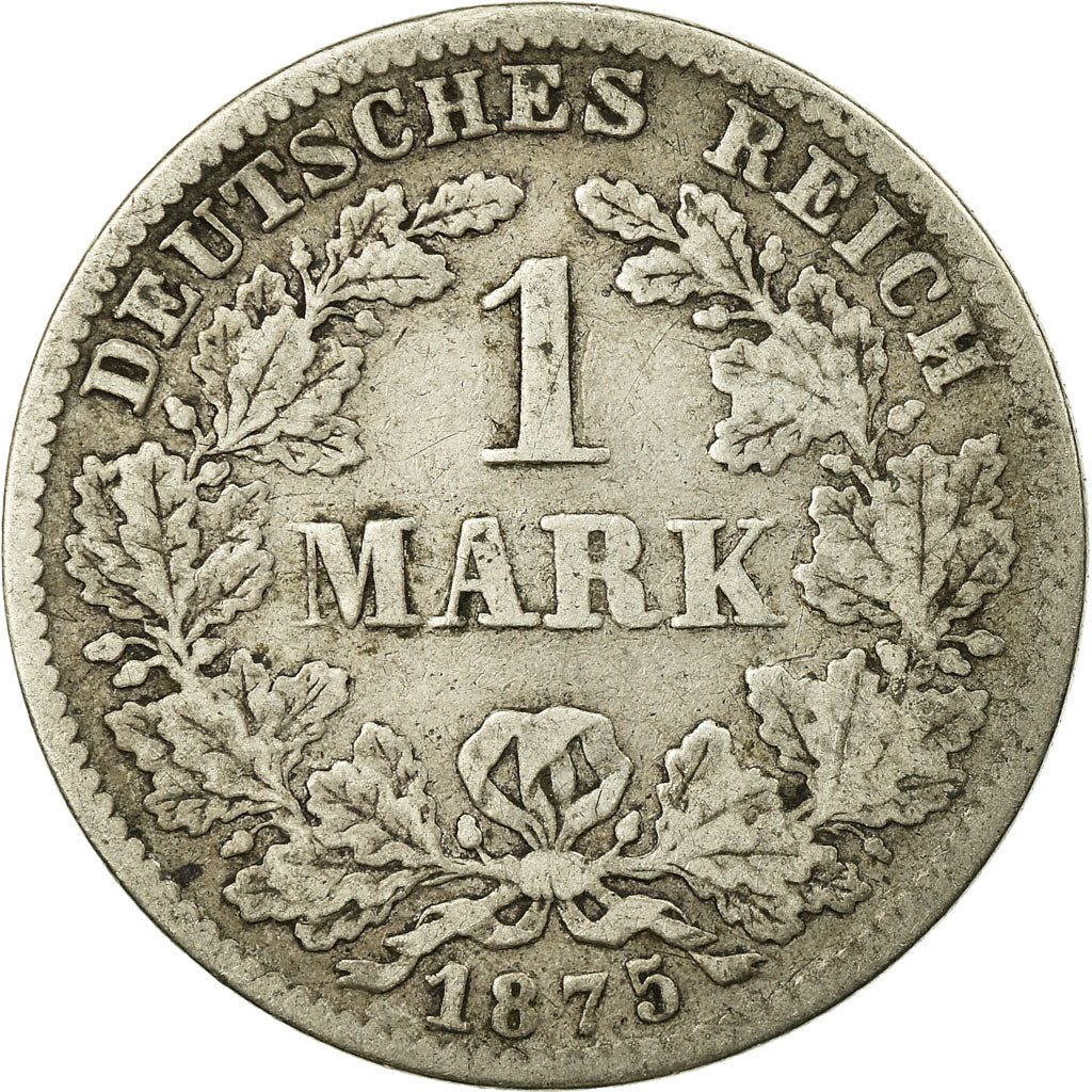 Coin, GERMANY - EMPIRE, Wilhelm I, Mark, 1875, Frankfurt, VF(20-25), Silver