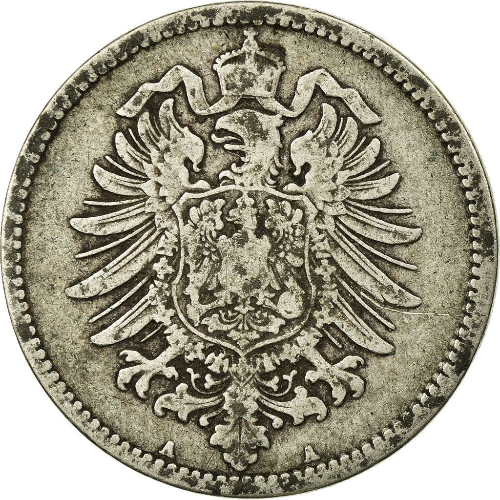 Coin, GERMANY - EMPIRE, Wilhelm I, Mark, 1875, Berlin, VF(20-25), Silver, KM:7