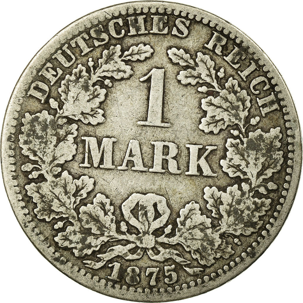 Coin, GERMANY - EMPIRE, Wilhelm I, Mark, 1875, Berlin, VF(20-25), Silver, KM:7