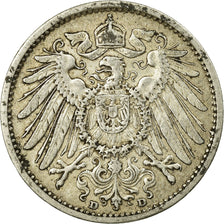 Coin, GERMANY - EMPIRE, Wilhelm II, Mark, 1909, Munich, EF(40-45), Silver, KM:14