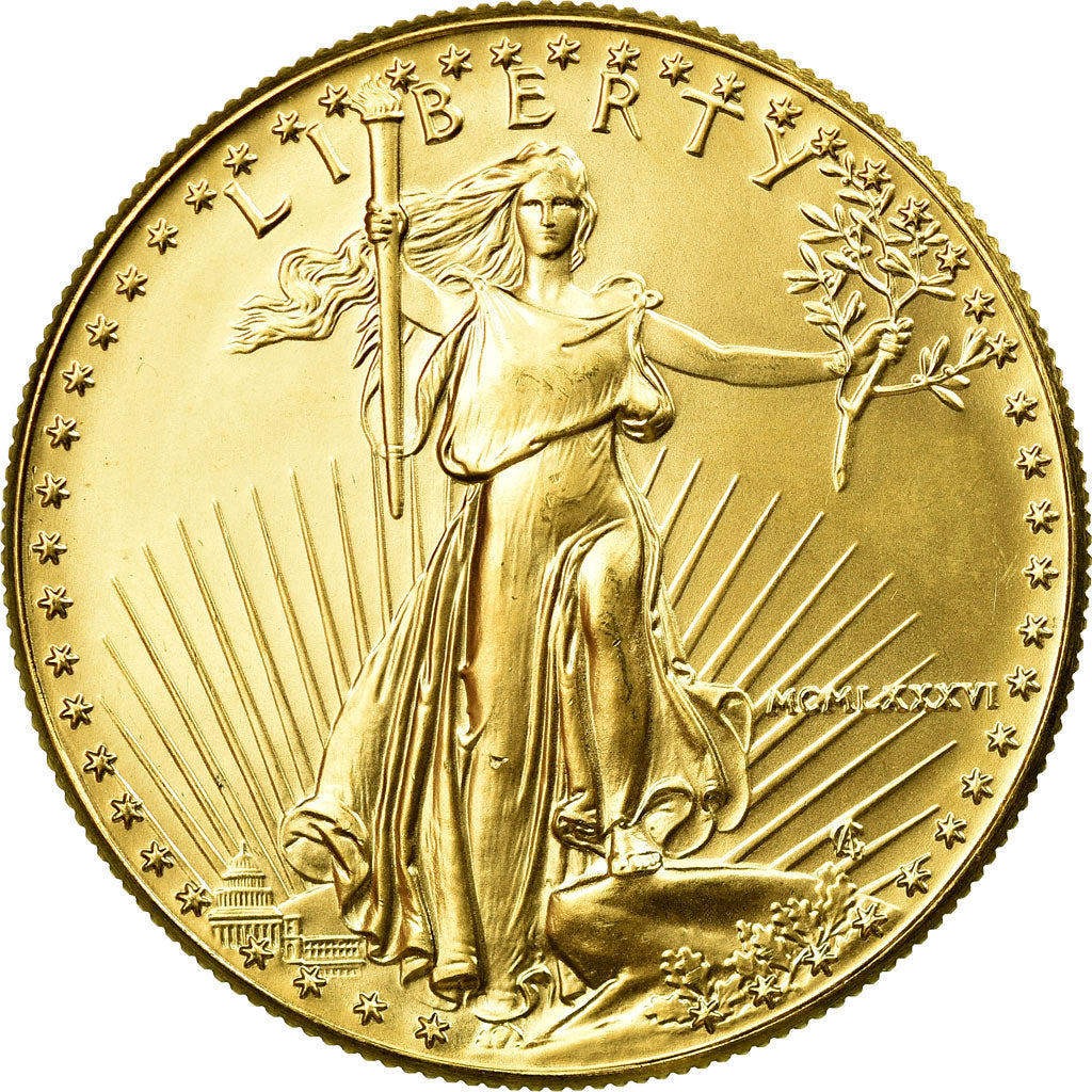 Coin, United States, $50, 1986, U.S. Mint, Philadelphia, MS(64), Gold, KM:219