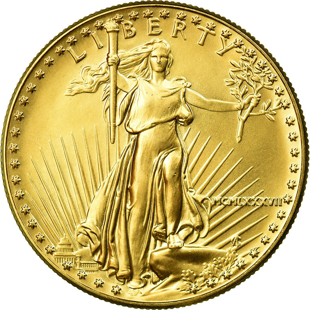 Coin, United States, $50, 1987, U.S. Mint, Philadelphia, MS(65-70), Gold, KM:219