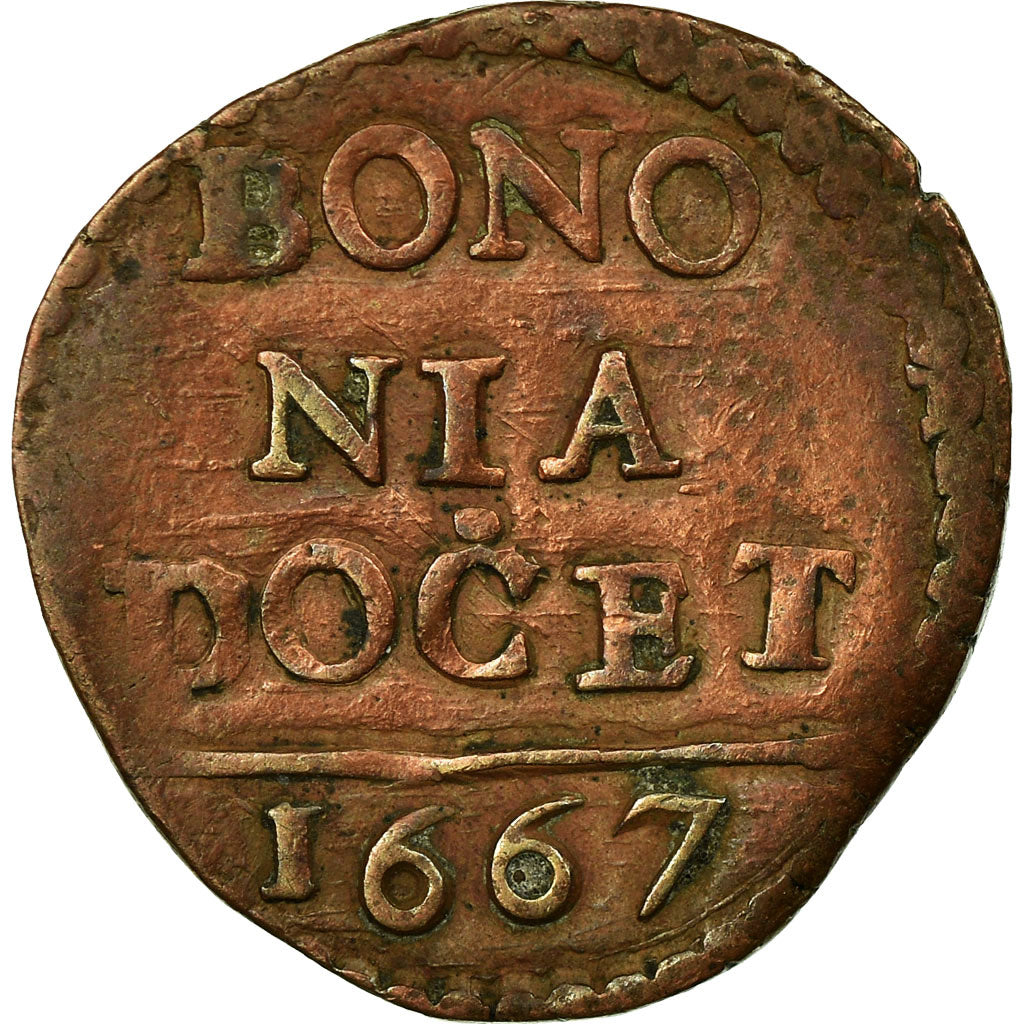 Moeda, ESTADOS ITALIANOS, PAPAL STATES-BOLOGNA, Quattrino, 1667, Bologna