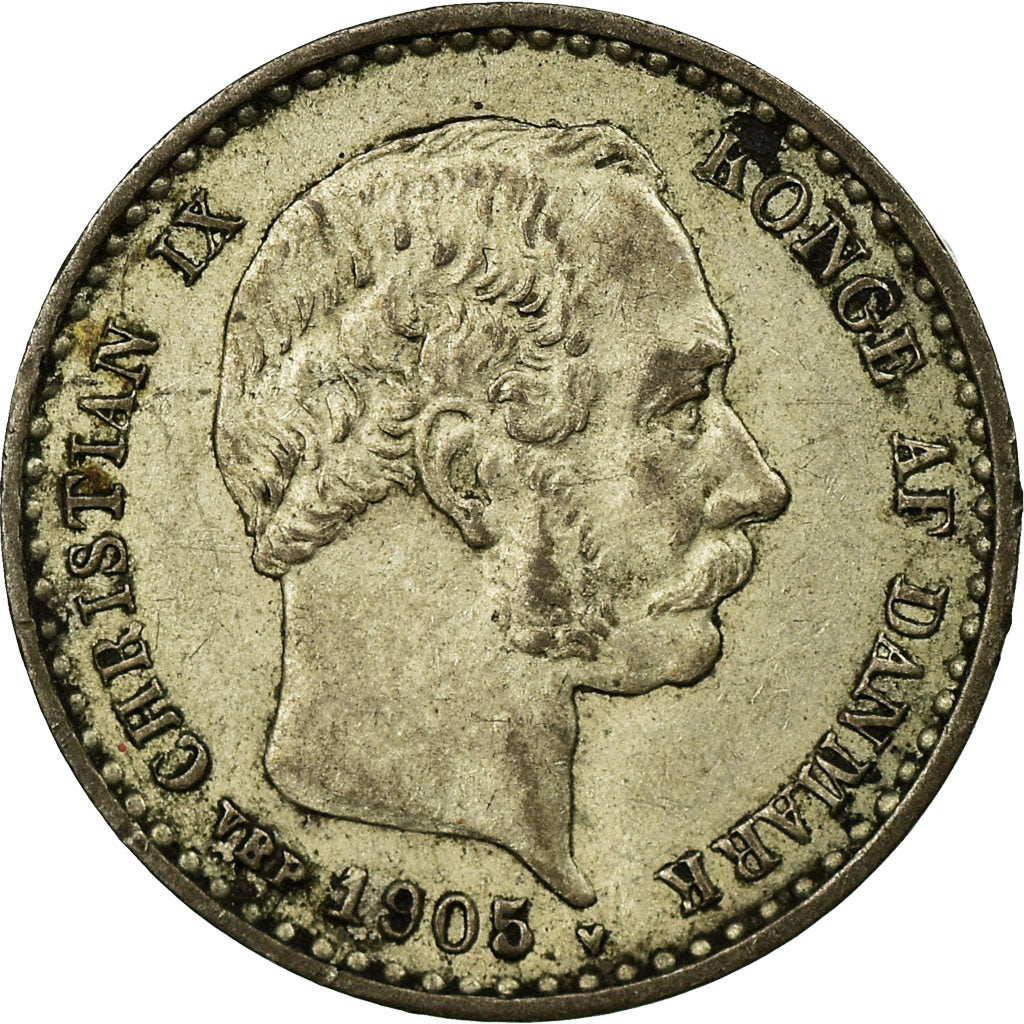 Coin, Denmark, Christian IX, 25 Öre, 1905, Copenhagen, AU(55-58), Silver