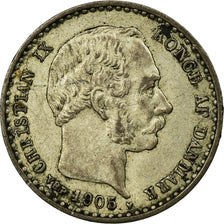Coin, Denmark, Christian IX, 25 Öre, 1905, Copenhagen, AU(55-58), Silver