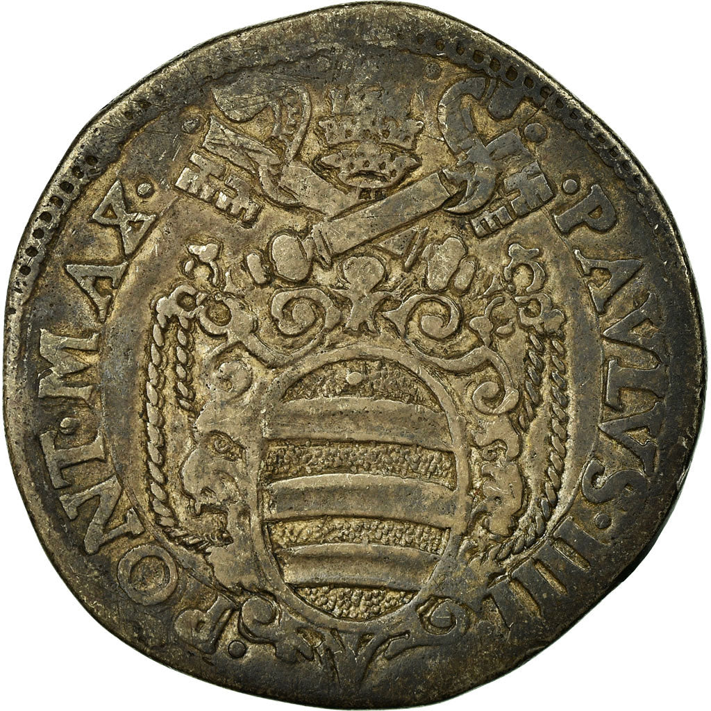 Coin, VATICAN CITY, Paul IV, Testone, Ancona, VF(30-35), Silver