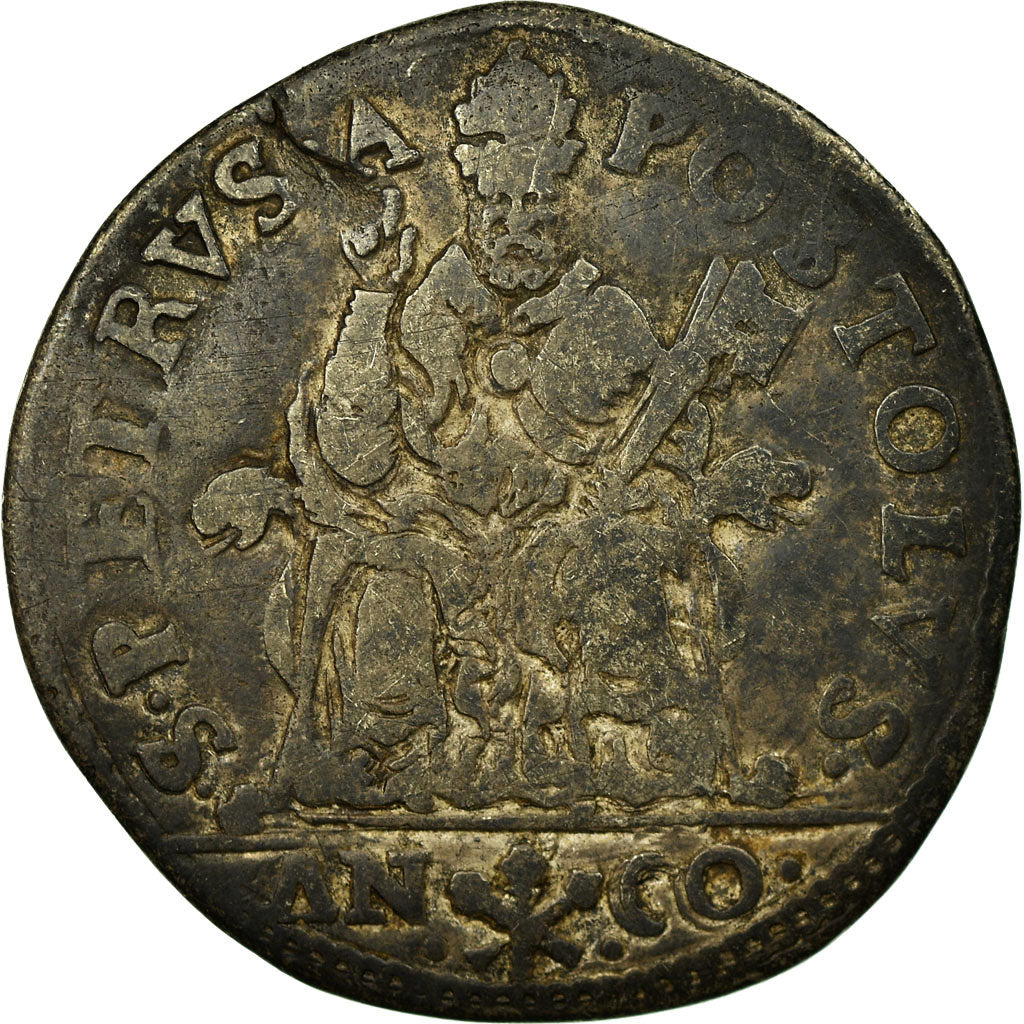 Coin, VATICAN CITY, Paul IV, Testone, Ancona, VF(30-35), Silver