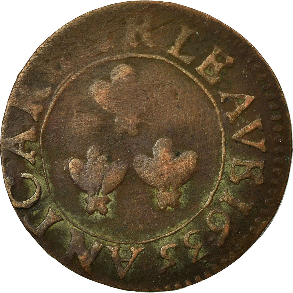Moneta, Francja, Comtat-Venaissin, Quattrino, 1635, Avignon, VF(20-25), Miedź