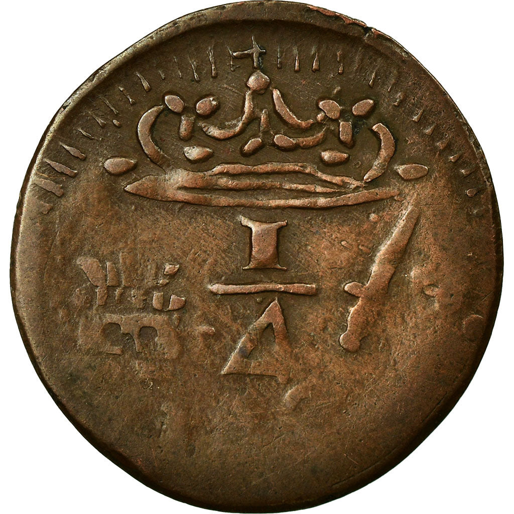 Moneda, Colombia, 1/4 Réal, 1820, Bogota, BC, Cobre, KM:B4