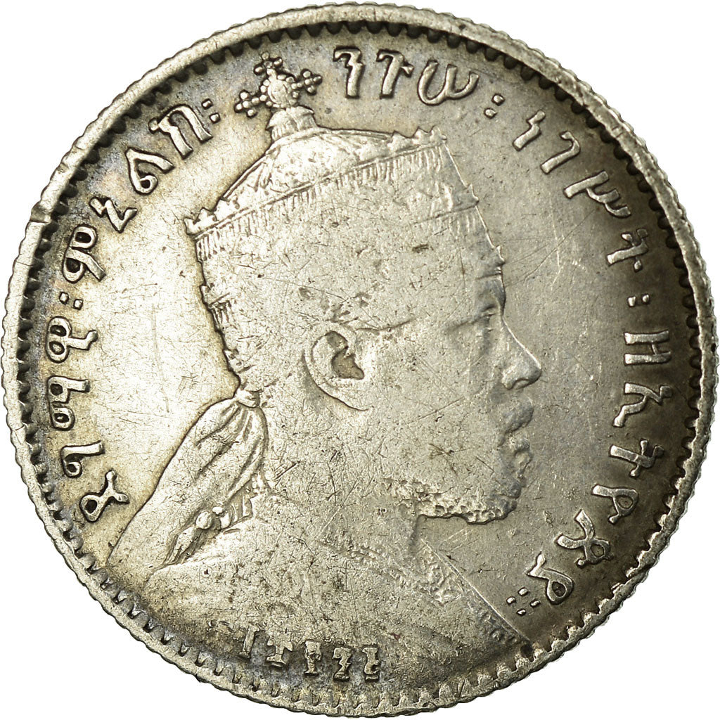 Coin, Ethiopia, Menelik II, Gersh, 1903, Paris, VF(20-25), Silver, KM:12