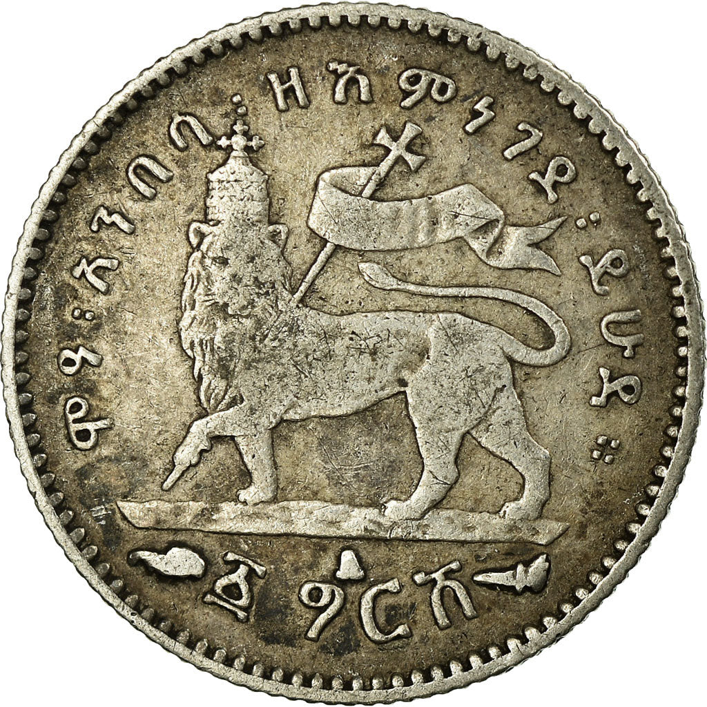Coin, Ethiopia, Menelik II, Gersh, 1903, Paris, VF(20-25), Silver, KM:12
