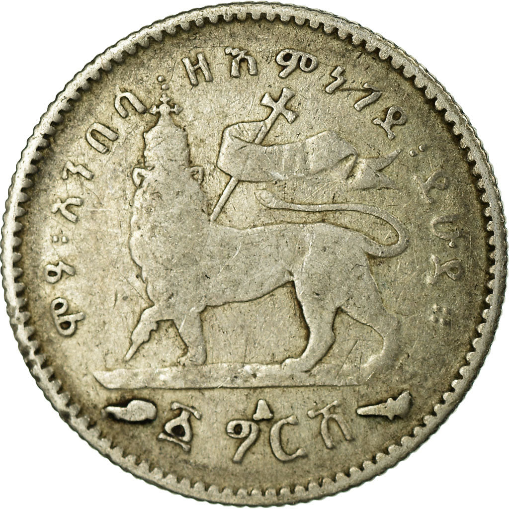 Coin, Ethiopia, Menelik II, Gersh, 1903, Paris, VF(20-25), Silver, KM:12