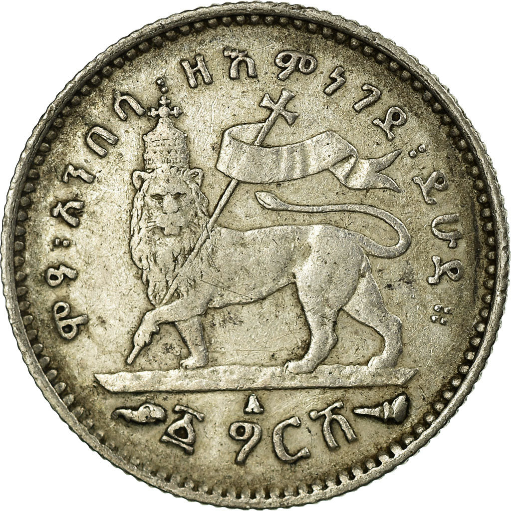 Coin, Ethiopia, Menelik II, Gersh, 1903, Paris, EF(40-45), Silver, KM:12