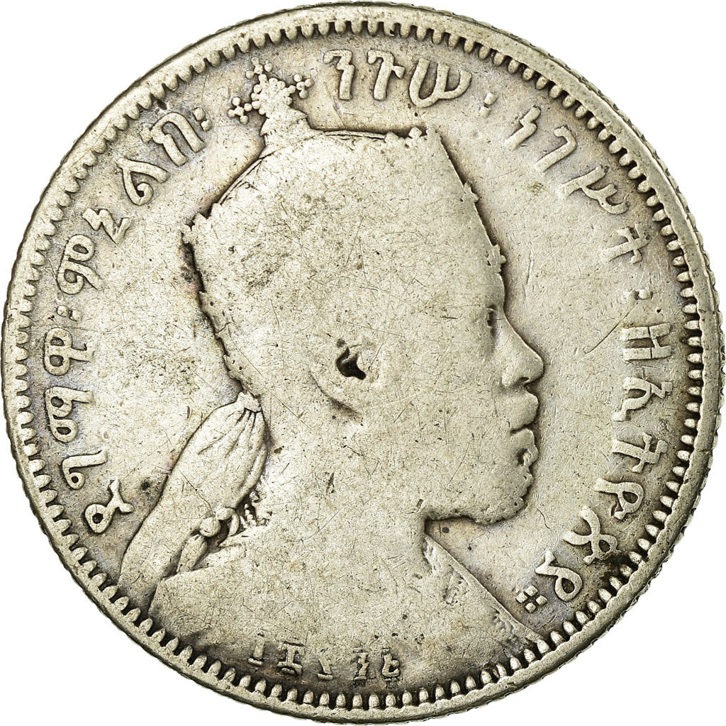 Coin, Ethiopia, Menelik II, 1/4 Birr, 1902, Paris, F(12-15), Silver, KM:3