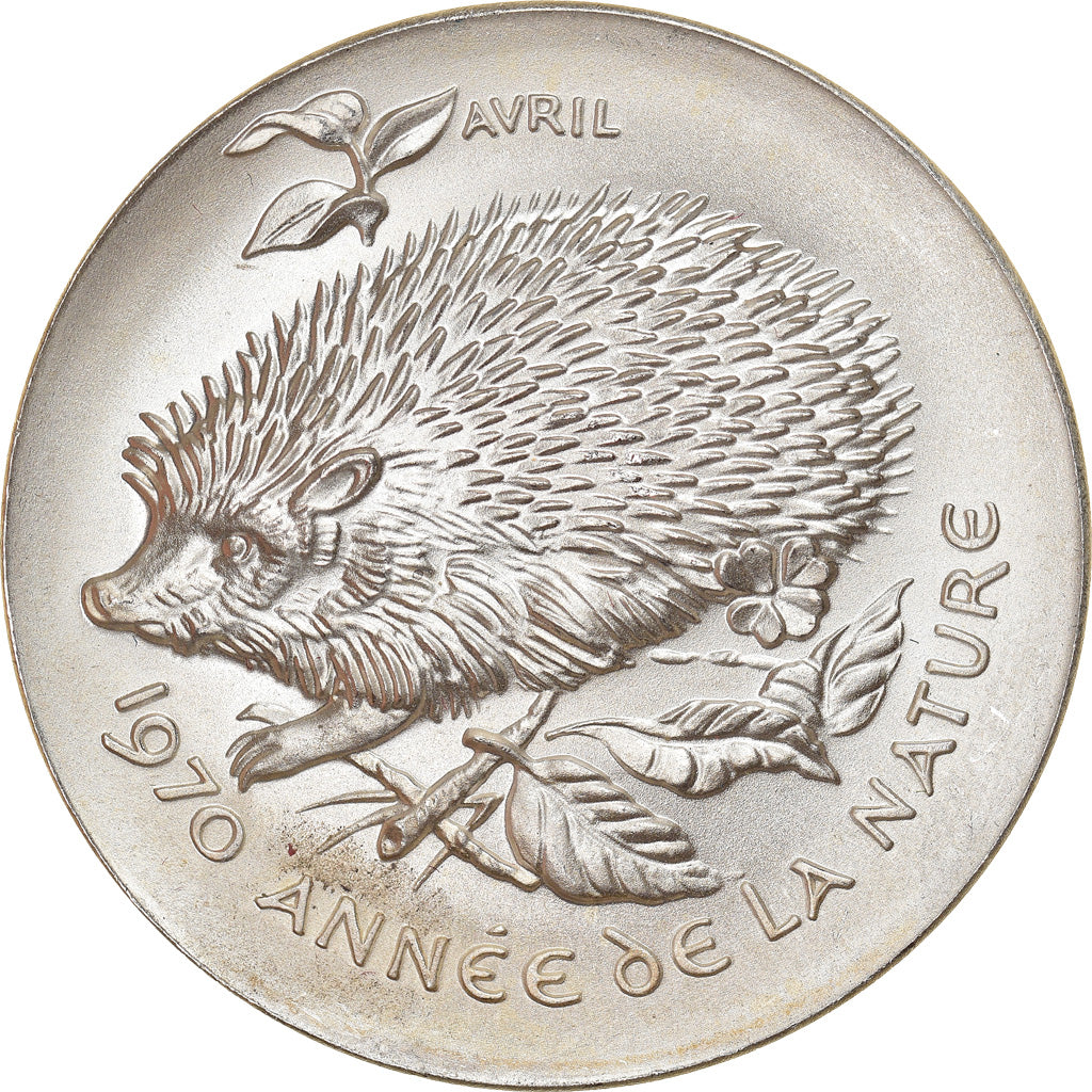 Suisse, Médaille, Année de la Nature, Avril, Hérisson, Fauna, 1970, SPL+