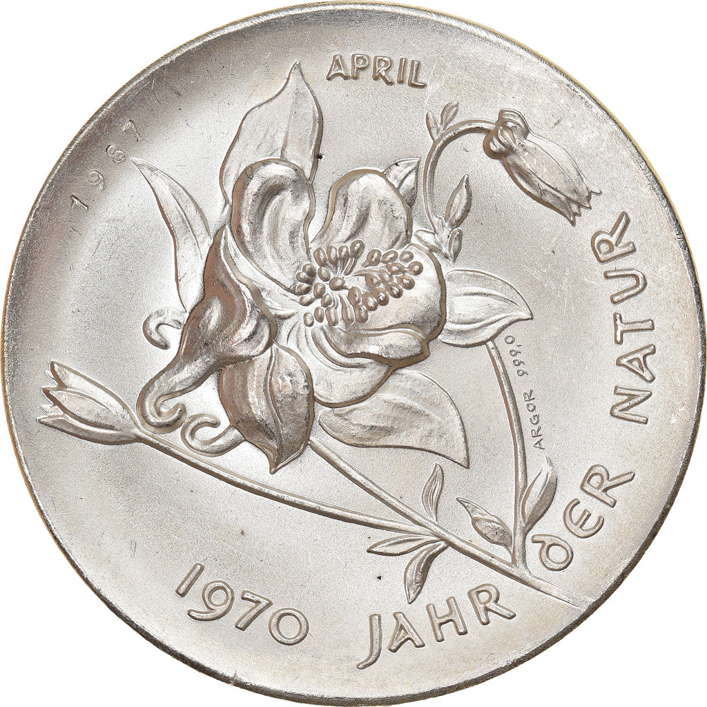 Suisse, Médaille, Année de la Nature, Avril, Hérisson, Fauna, 1970, SPL+