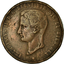 Moneta, STATI ITALIANI, NAPLES, Francesco II, 10 Tornesi, 1859, Rome, MB+, Rame