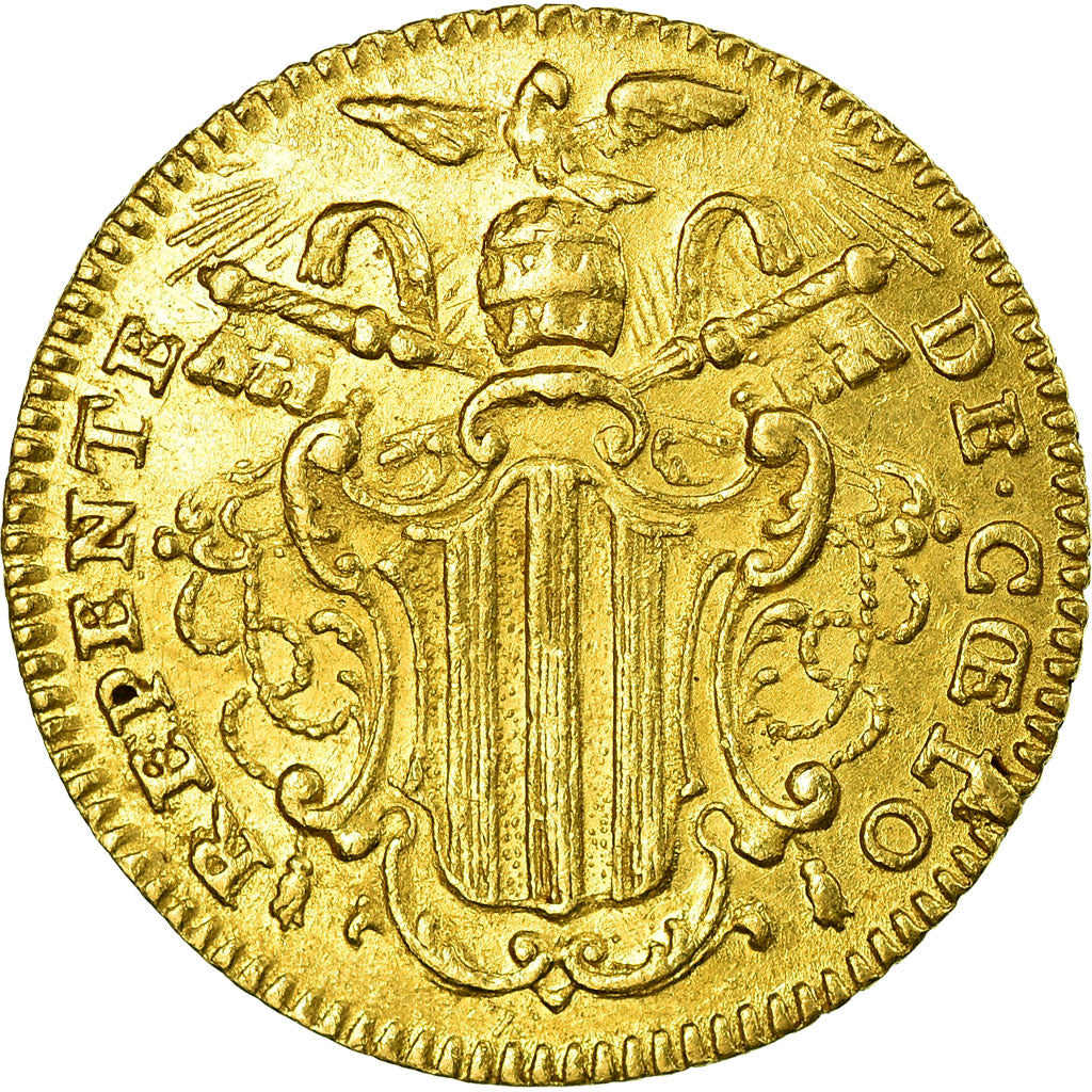 Coin, ITALIAN STATES, PAPAL STATES, Benedict XIV, Zecchino, 1754, Roma