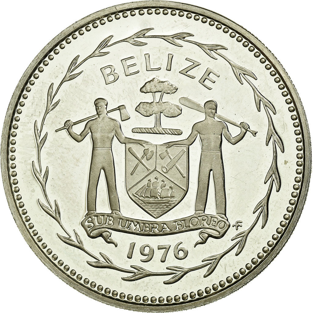 Coin, Belize, 50 Cents, 1976, Franklin Mint, MS(63), Copper-nickel, KM:50