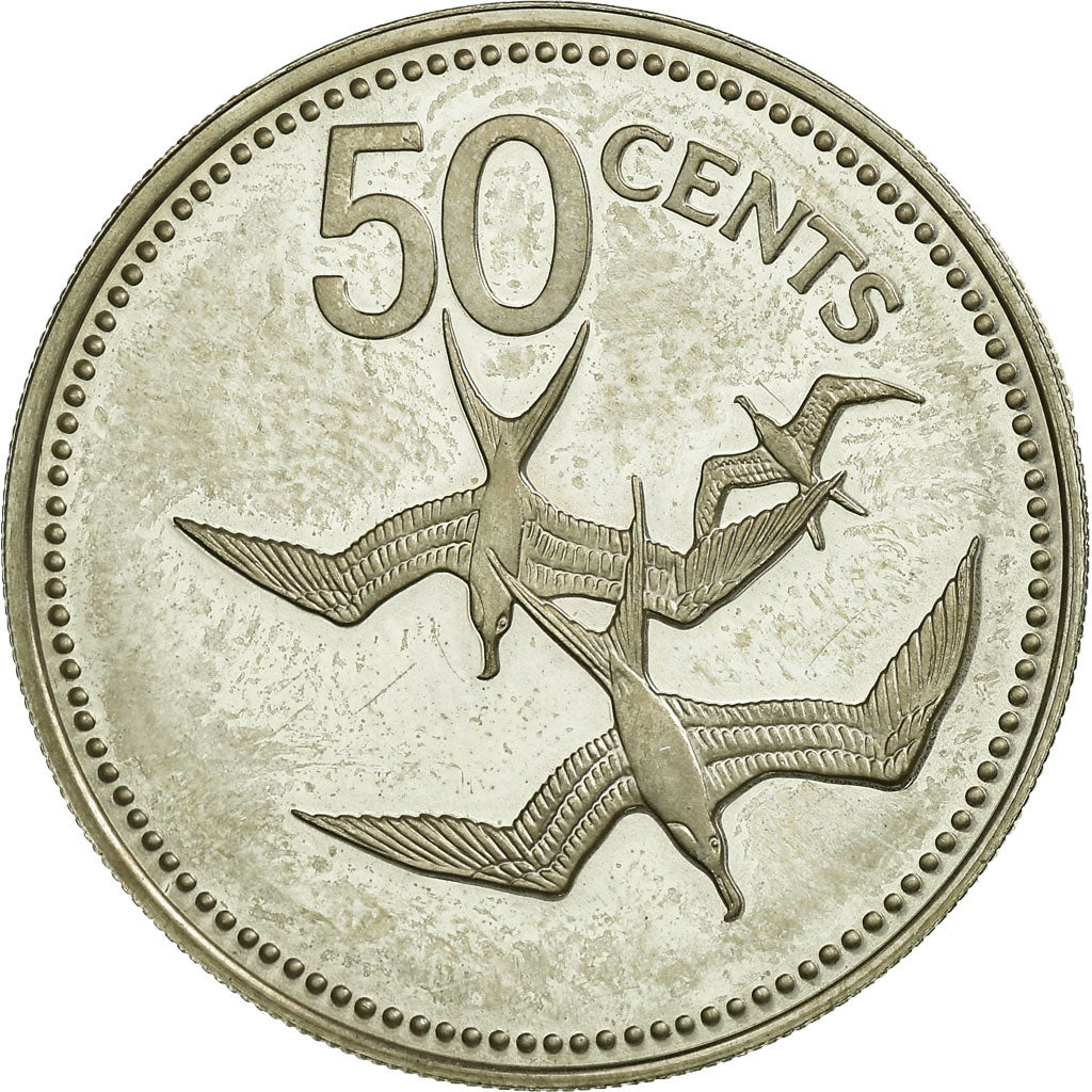 Coin, Belize, 50 Cents, 1976, Franklin Mint, MS(63), Copper-nickel, KM:50