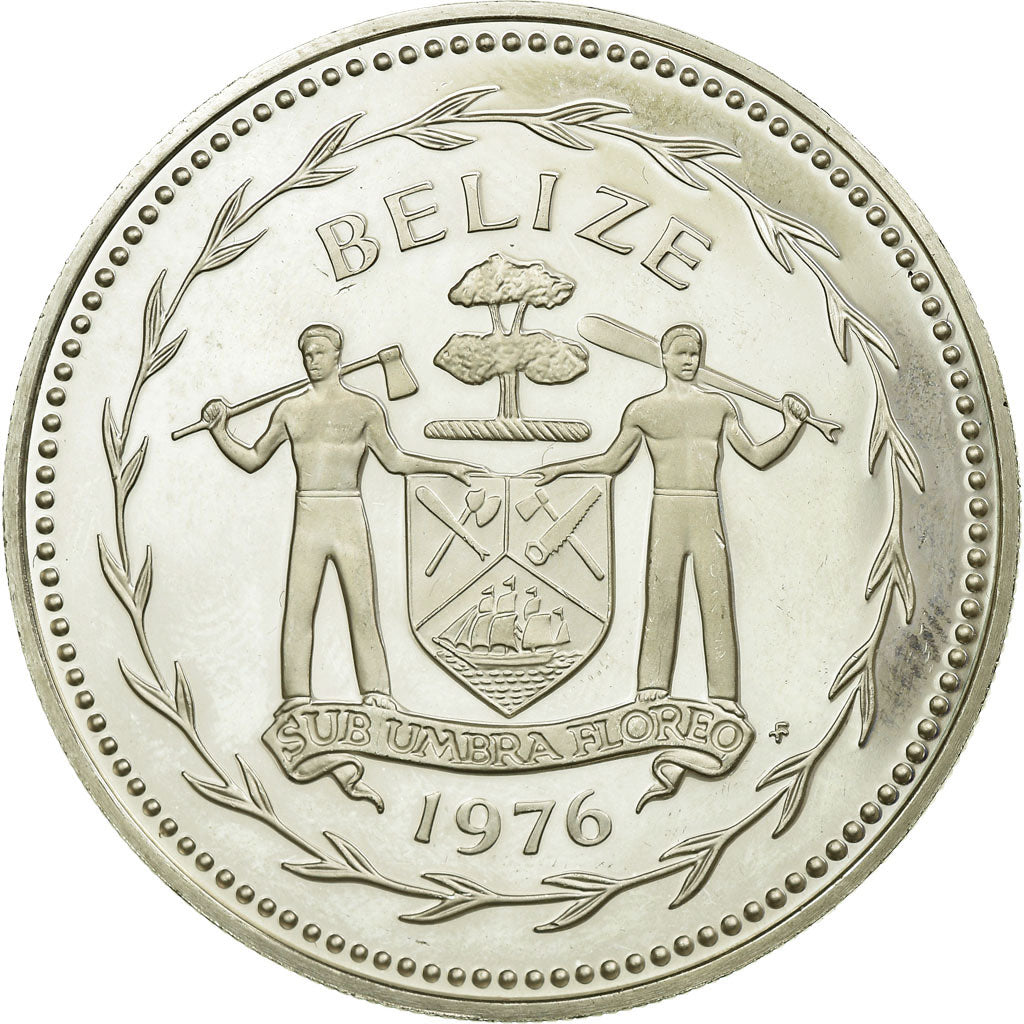 Moneta, Belize, 10 Dollars, 1976, Franklin Mint, SPL, Rame-nichel, KM:45