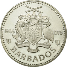 Coin, Barbados, 5 Dollars, 1976, Franklin Mint, MS(63), Silver, KM:25a