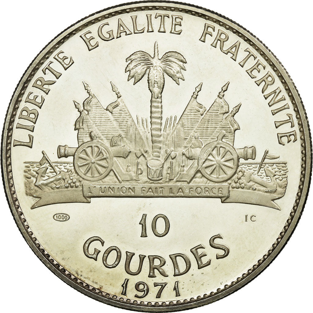 Monnaie, Haïti, 10 Gourdes, 1971, FDC, Argent, KM:85
