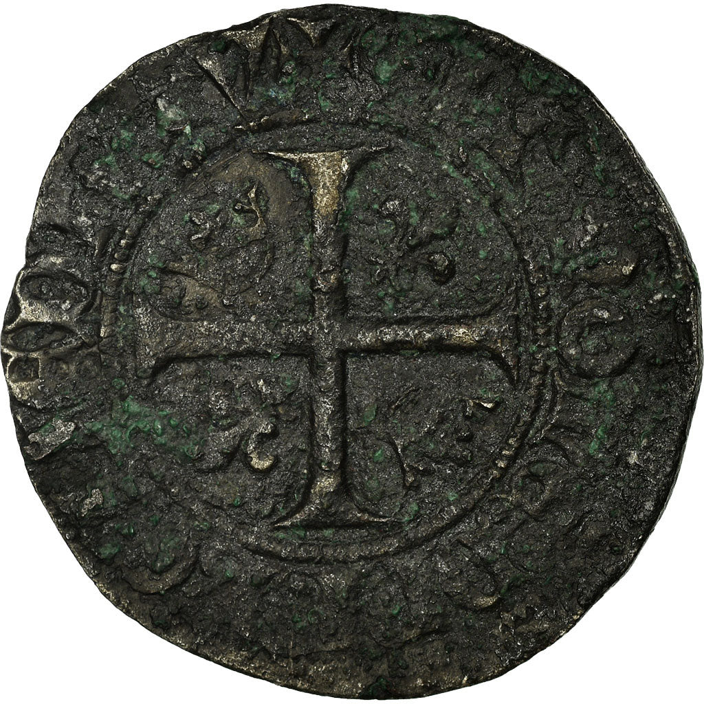 Coin, France, Charles VI, Blanc Guénar, Cremieu, VF(20-25), Billon
