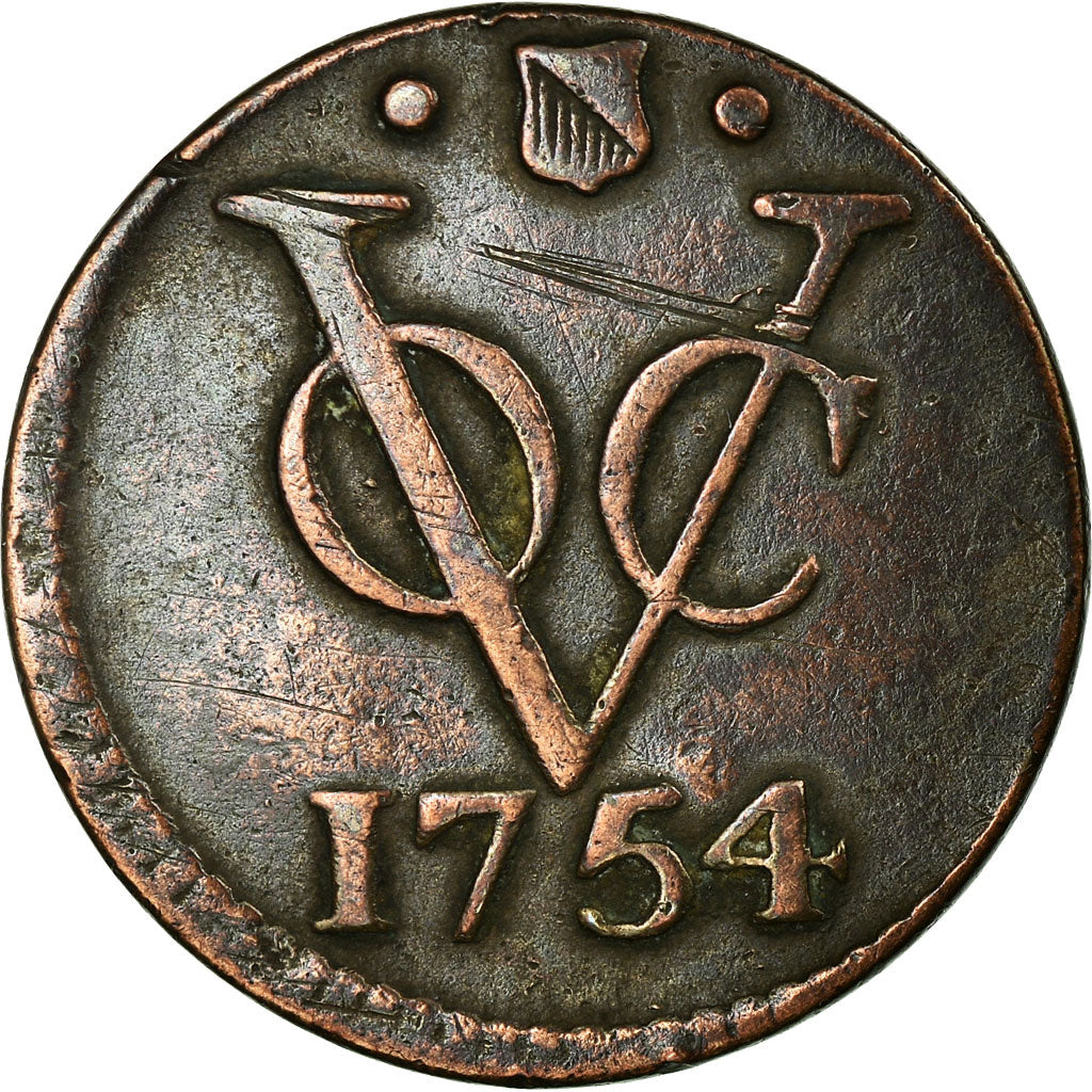 Coin, NETHERLANDS EAST INDIES, Duit, 1754, Utrecht, EF(40-45), Copper, KM:111.1